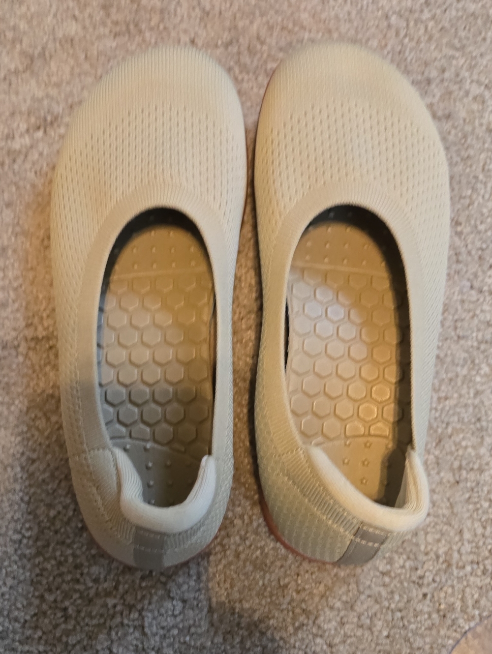 WHITIN Women's Wide Toe Box Beige Barefoot Flats